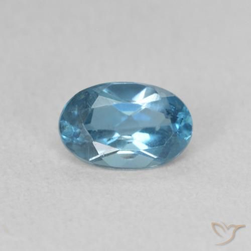 Topazio Blu London naturale da 0.60 ct, Ovale, VVS-VS