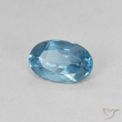 Topazio Blu London naturale da 0.60 ct, Ovale, VVS-VS
