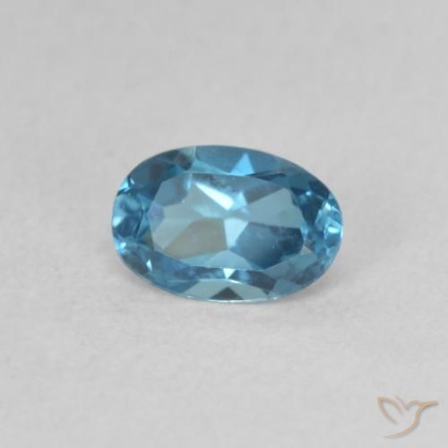 Topazio Blu London naturale da 0.57 ct, Ovale, VVS-VS