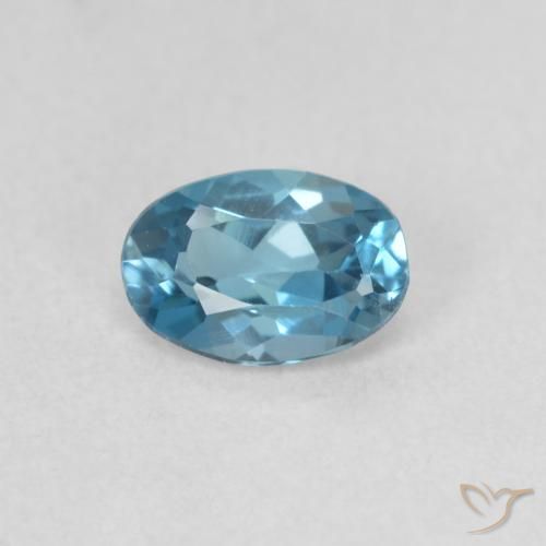 0.50ct Naturale Blu London Topazio, Ovale, VVS-VS