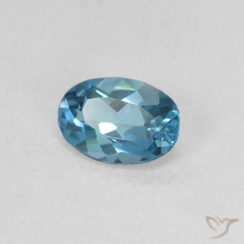 Topazio Blu London naturale da 0.50 ct, Ovale, VVS-VS