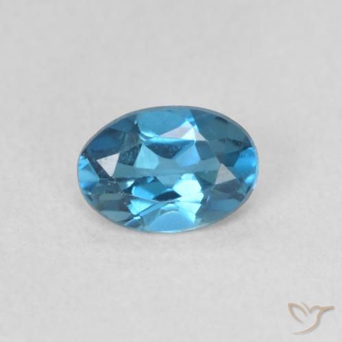 Topazio Blu London naturale da 0.50 ct, Ovale, VVS-VS