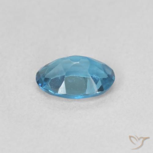 Topazio Blu London naturale da 0.50 ct, Ovale, VVS-VS