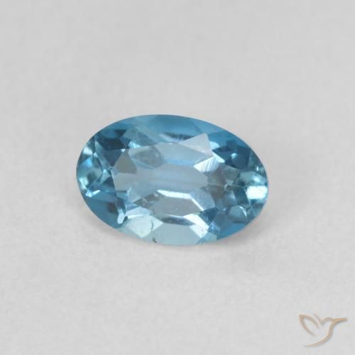 Topazio Blu London naturale da 0.64 ct, Ovale, VVS-VS