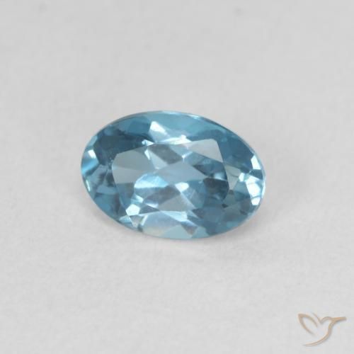 Topazio Blu London naturale da 0.59 ct, Ovale, VVS-VS