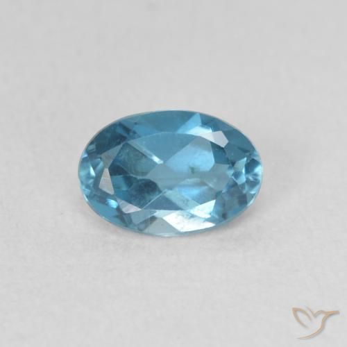 Topazio Blu London naturale da 0.53 ct, Ovale, VVS-VS