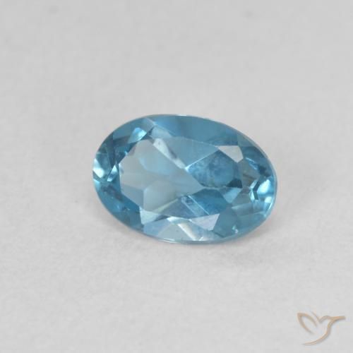 Topazio Blu London naturale da 0.53 ct, Ovale, VVS-VS