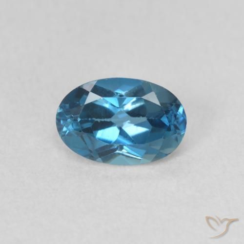0.59ct Naturale Blu London Topazio, Ovale, VVS-VS