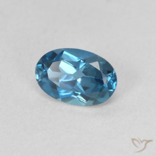 Topazio Blu London naturale da 0.59 ct, Ovale, VVS-VS