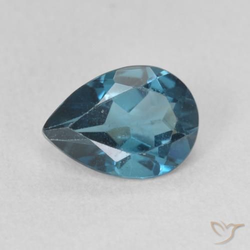 0.83ct Naturale Blu London Topazio, Forma a pera, VVS-VS
