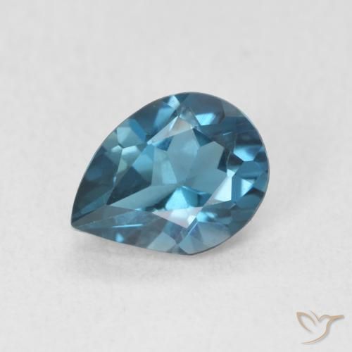 0.73ct Naturale Blu London Topazio, Forma a pera, VVS-VS