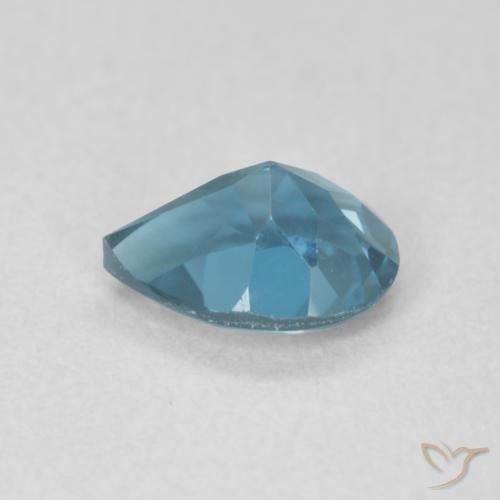 Topazio Blu London naturale da 0.73 ct, Forma a pera, VVS-VS