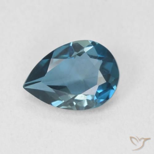 Topazio Blu London naturale da 0.79 ct, Forma a pera, VVS-VS