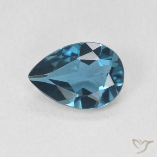 0.73ct Naturale Blu London Topazio, Forma a pera, VVS-VS