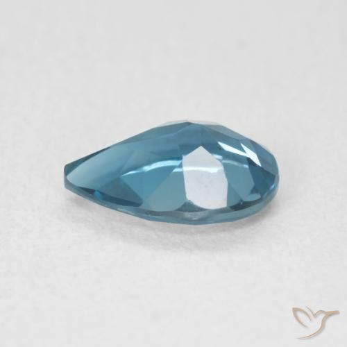 Topazio Blu London naturale da 0.73 ct, Forma a pera, VVS-VS