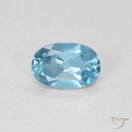 Topazio Blu London naturale da 0.52 ct, Ovale, VVS-VS