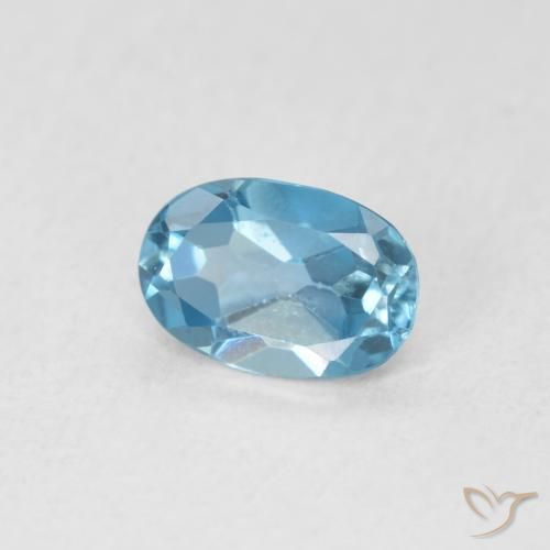 Topazio Blu London naturale da 0.52 ct, Ovale, VVS-VS