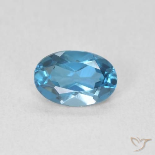 0.57ct Naturale Blu London Topazio, Ovale, VVS-VS