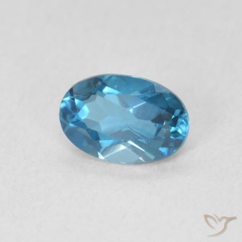 Topazio Blu London naturale da 0.57 ct, Ovale, VVS-VS