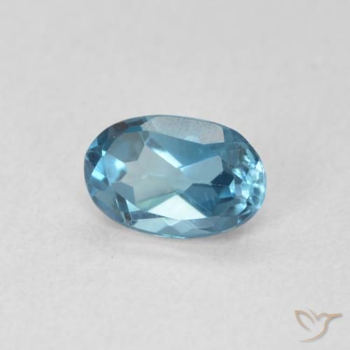 Topazio Blu London naturale da 0.59 ct, Ovale, VVS-VS