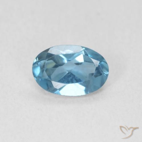 Topazio Blu London naturale da 0.59 ct, Ovale, VVS-VS