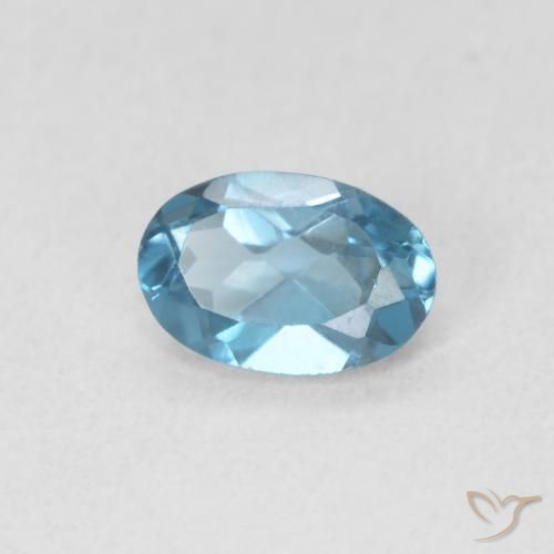 Topazio Blu London naturale da 0.59 ct, Ovale, VVS-VS