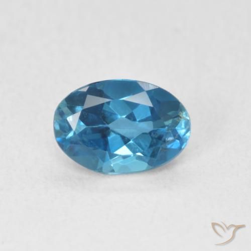 Topazio Blu London naturale da 0.62 ct, Ovale, VVS-VS