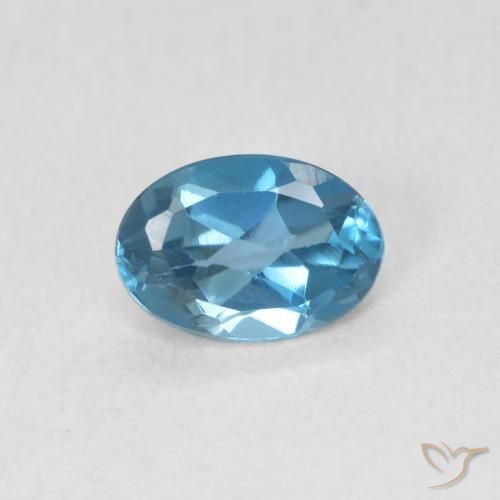 0.58ct Naturale Blu London Topazio, Ovale, VVS-VS