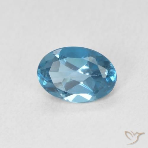 Topazio Blu London naturale da 0.58 ct, Ovale, VVS-VS