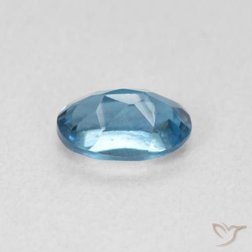 Topazio Blu London naturale da 0.69 ct, Ovale, VVS-VS