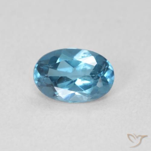 0.56ct Naturale Blu London Topazio, Ovale, VVS-VS
