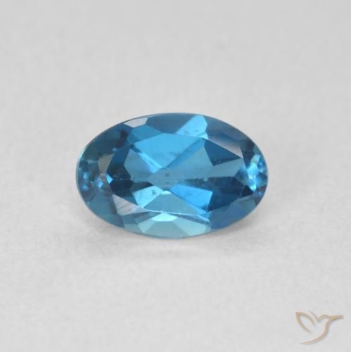 Topazio Blu London naturale da 0.60 ct, Ovale, VVS-VS