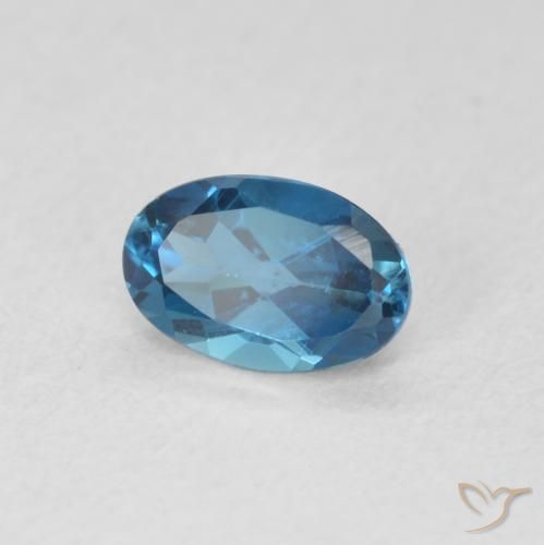 Topazio Blu London naturale da 0.60 ct, Ovale, VVS-VS