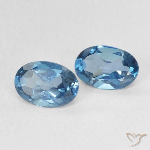 Gemme di Topazio Blu London naturale da 1.10 ct, Ovale, VVS-VS