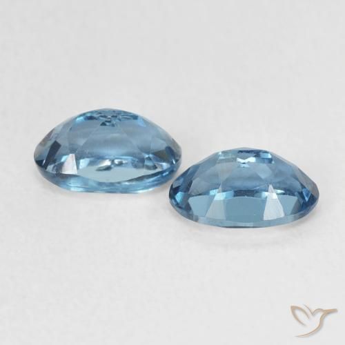 Gemme di Topazio Blu London naturale da 1.25 ct, Ovale, VVS-VS