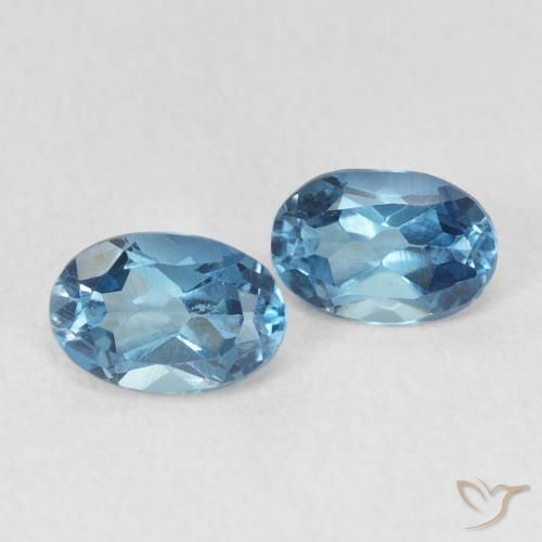 Topazio naturale blu da 1,19 ct, taglio ovale, VVS-VS
