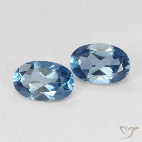 Gemme di Topazio Blu London naturale da 1.12 ct, Ovale, VVS-VS