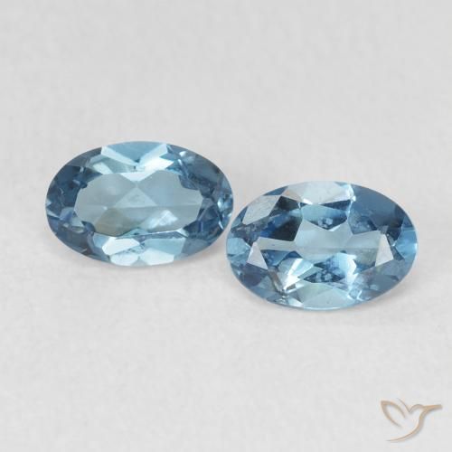 0.98ctw Naturale Blu London Topazio, Ovale, VVS-VS