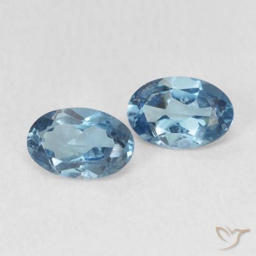 Gemme di Topazio Blu London naturale da 0.98 ct, Ovale, VVS-VS