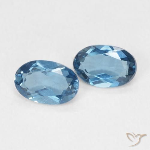 Gemme di Topazio Blu London naturale da 1.05 ct, Ovale, VS