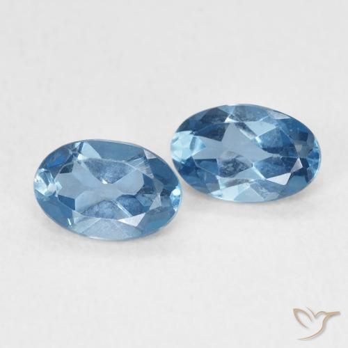 Gemme di Topazio Blu London naturale da 1.07 ct, Ovale, VS