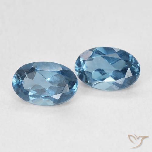 Gemme di Topazio Blu London naturale da 1.20 ct, Ovale, VS