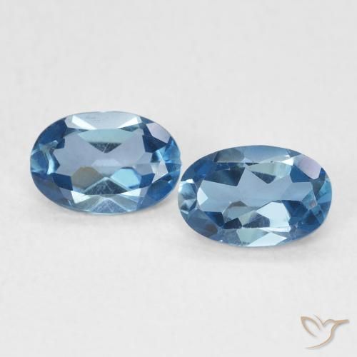 1.13ctw Naturale Blu London Topazio, Ovale, VS