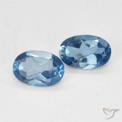 Gemme di Topazio Blu London naturale da 1.13 ct, Ovale, VS