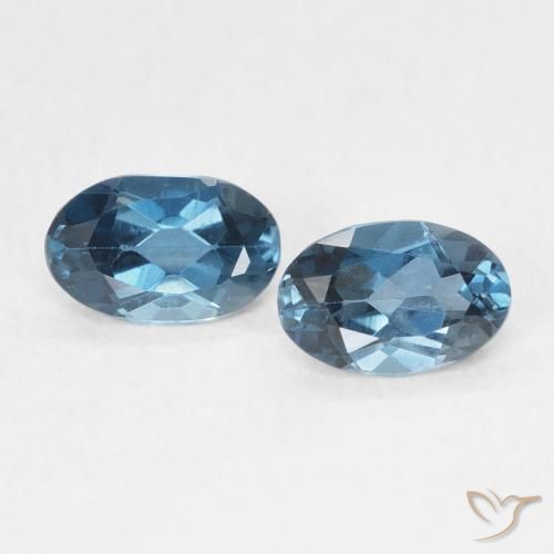 0.97ctw Naturale Blu London Topazio, Ovale, VS