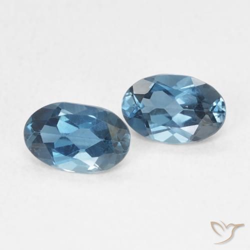 Gemme di Topazio Blu London naturale da 0.97 ct, Ovale, VS