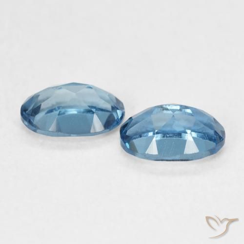 Gemme di Topazio Blu London naturale da 1.19 ct, Ovale, VS