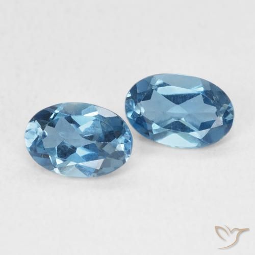 Gemme di Topazio Blu London naturale da 1.09 ct, Ovale, VVS