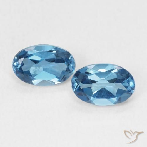 1.17ctw Naturale Blu London Topazio, Ovale, VVS