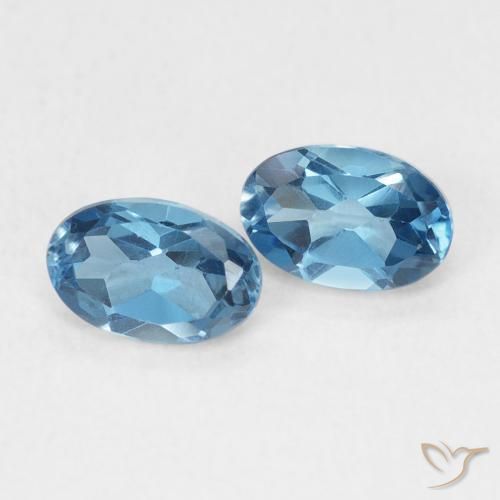Gemme di Topazio Blu London naturale da 1.17 ct, Ovale, VVS